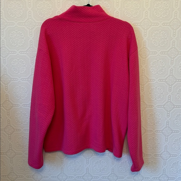 J. Crew Herringbone mockneck sweatshirt Size L SOFT FUCHSIA pink - Picture 7 of 7